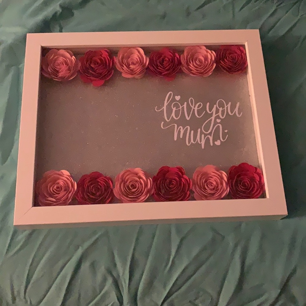 Mother’s Day shadow box 8x10 silver backing